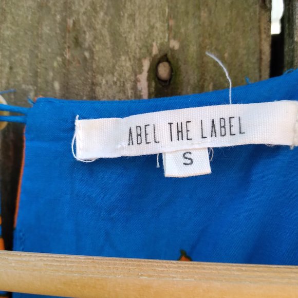 Anthropologie Abel the Label Blue Charlie Orange Floral Maxi Dress Size S NP$178 - Picture 4 of 8